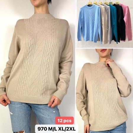 Sweter Damski Rozmiar: M/L XL/2XL  Kod: A08-970