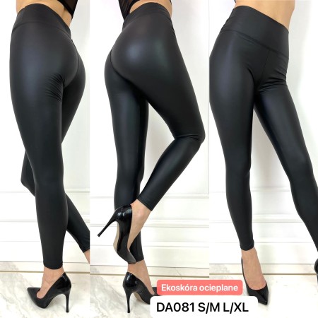 Legginsy Damskie z Ekoskóry - Ocieplane Rozmiar: S/M L/XL Kod: A08-DA081