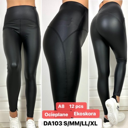 Legginsy Damskie z Ekoskóry - Ocieplane  Rozmiar: S/M M/L L/XL  Kod: A08-DA103