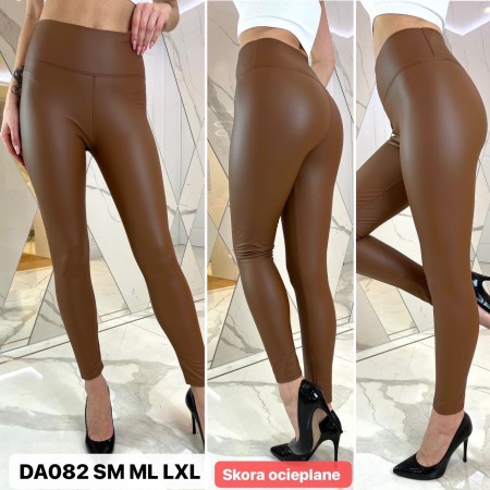 Legginsy Damskie z Ekoskóry - Ocieplane Rozmiar: S/M M/L L/XL  Kod: A08-DA082