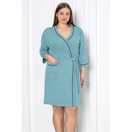 Szlafrok Damski Bawełna LaPenna Plus Size Kod: 20262 Rozm: XL-4XL