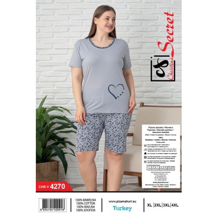 Bawełniana Piżama Damska Plus Size Christina Kod: 4270 Rozm: XL-4XL