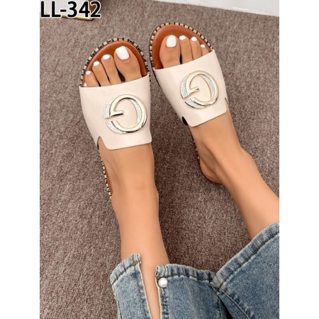 Klapki Rozmiar: 36-41 Kod LL342 KOLOR BEIGE