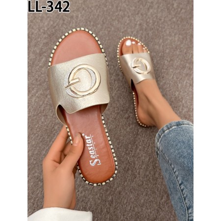 Klapki Rozmiar: 36-41 Kod LL342 KOLOR GOLD