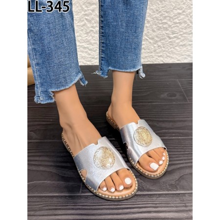 Klapki  Rozmiar: 36-41 Kod LL345 KOLOR SILVER