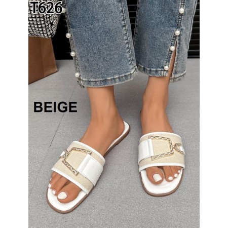 Klapki  Rozmiar: 36-41 Kod T626 KOLOR BEIGE
