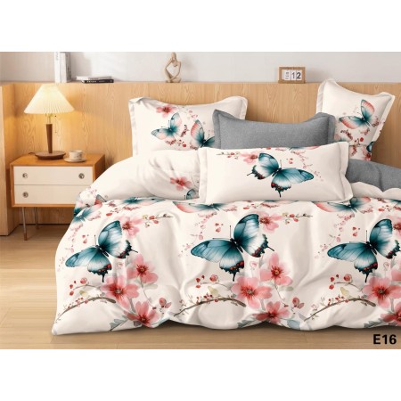 Komplet Pościeli 3D 100% Bawełna/Satyna 4-Częściowy Rozmiar: 160X200 cm Kod: ZZ-E16