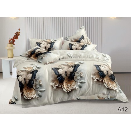 Komplet Pościeli 3D 100% Bawełna/Satyna 4-Częściowy Rozmiar: 160X200 cm Kod: ZZ-A12