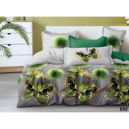 Komplet Pościeli 3D 100% Bawełna/Satyna 4-Częściowy Rozmiar: 160X200 cm Kod: ZZ-E02