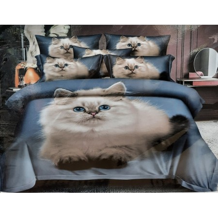 Komplet Pościeli 3D 100% Bawełna/Satyna 4-Częściowy Rozmiar: 160X200 cm Kod: ZZ-E16