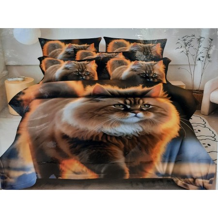 Komplet Pościeli 3D 100% Bawełna/Satyna 4-Częściowy Rozmiar: 160X200 cm Kod: ZZ-E20