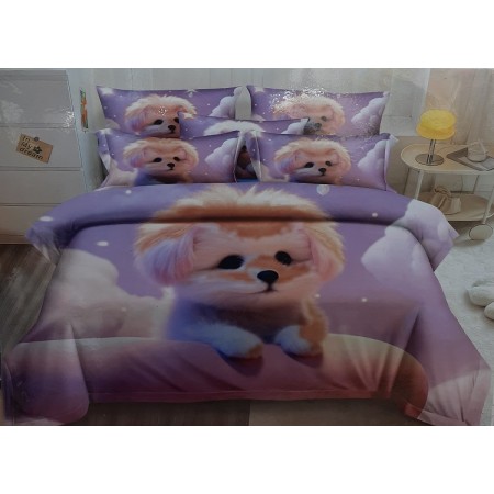 Komplet Pościeli 3D 100% Bawełna/Satyna 4-Częściowy Rozmiar: 160X200 cm Kod: ZZ-E24