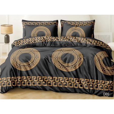 Komplet Pościeli 3D 100% Bawełna/Satyna 3-Częściowy Rozmiar: 160X200 cm Kod: ZZ-E43