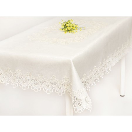 Obrus z gipiurą  90x150 cm Kolor Ekri Kod 7E-1088-18