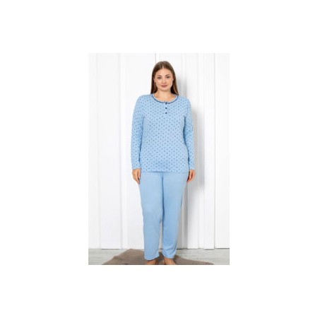 Bawełniana Piżama Damska Plus Size LaPenna Kod: 12060 Rozm : XL-4XL