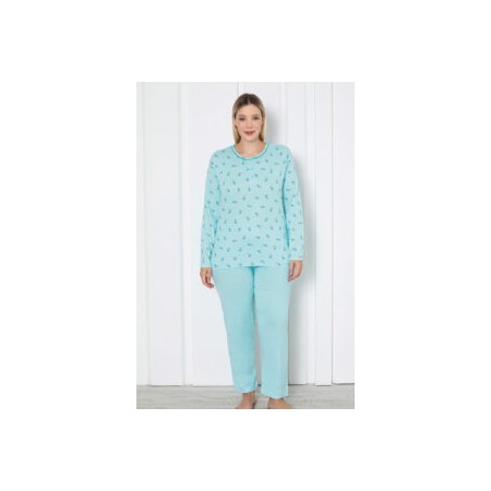 Bawełniana Piżama Damska Plus Size LaPenna Kod: 12059 Rozm : XL-4XL