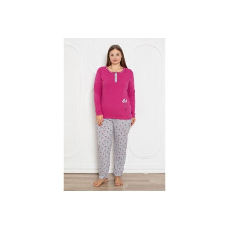 Bawełniana Piżama Damska Plus Size Christina Kod: 2038 Rozmiar : XL-4XL